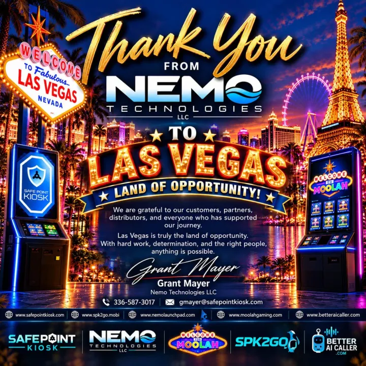Thank you from Nemo Technologies to Las Vegas, land of opportunity